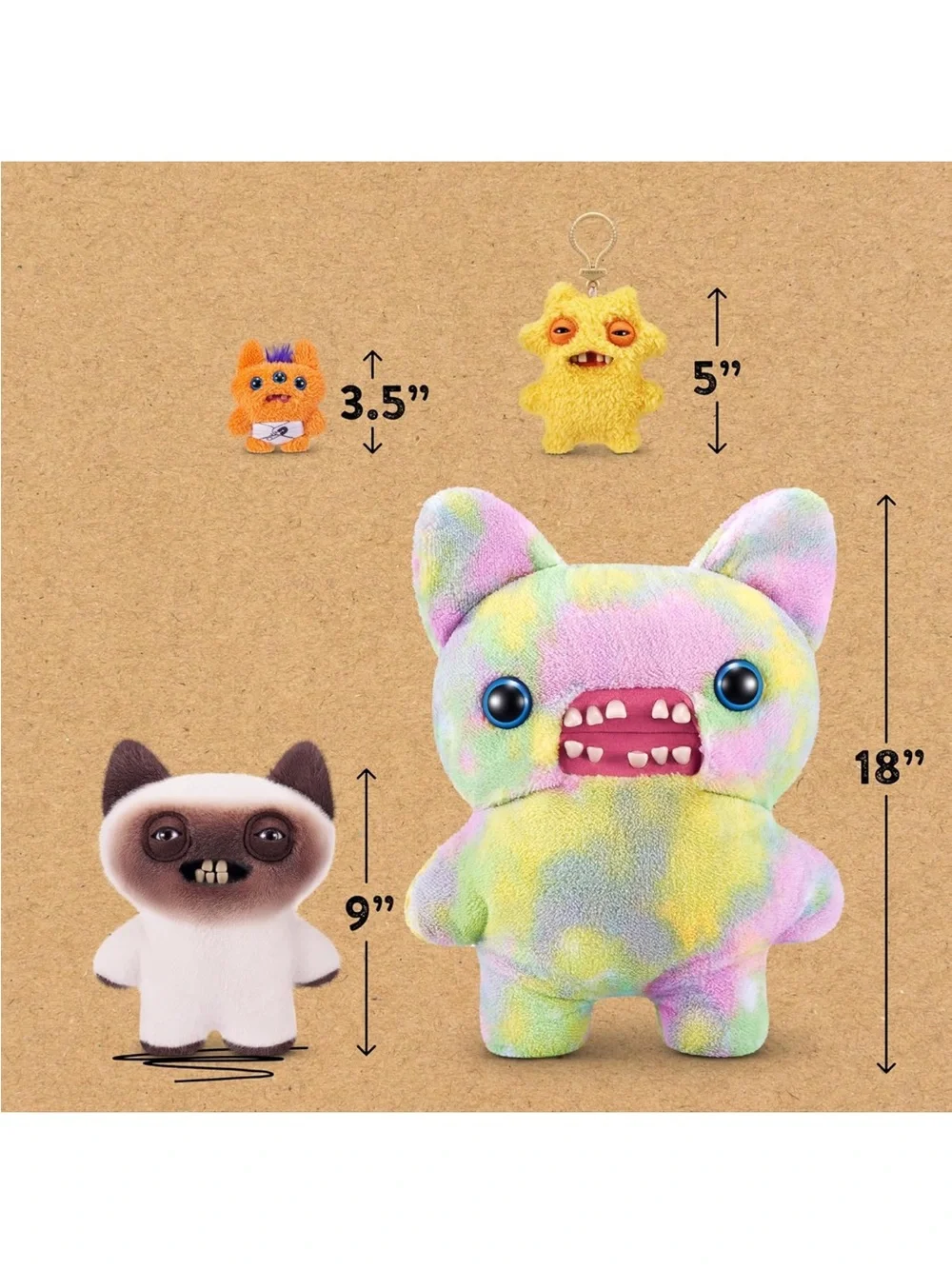 Zuru YAWPER Alley Cats Fuggler Cute Furry Character Plush in Cream and Brown